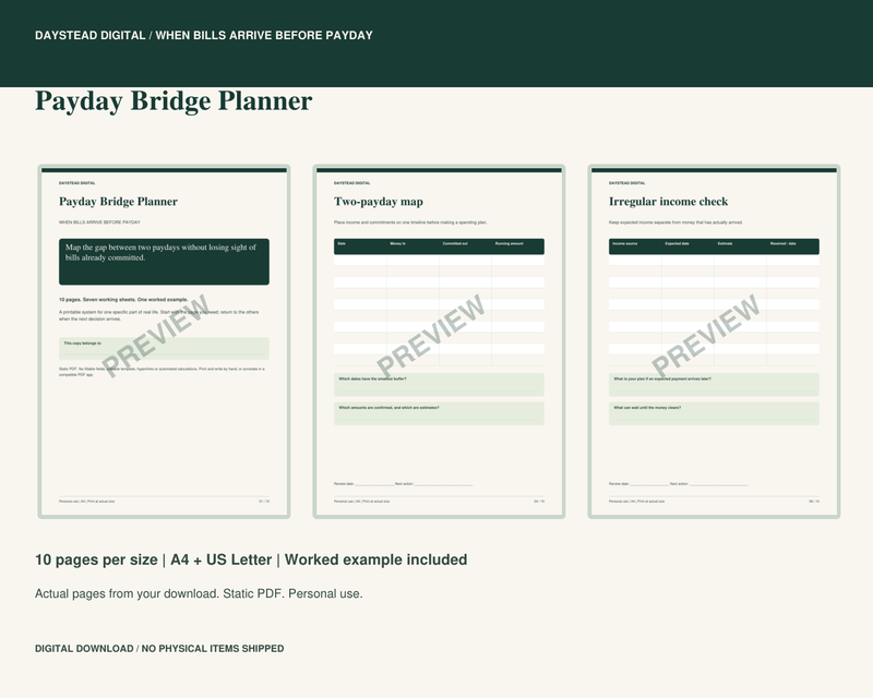 Payday Bridge Planner – DaysteadDigital
